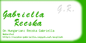 gabriella recska business card